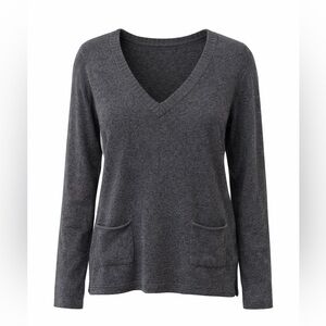 Velvet 100% cashmere grey pullover, large
